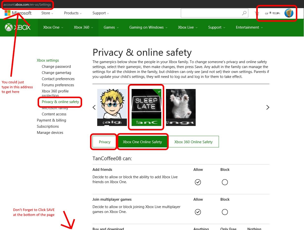 click https account xbox com en us settings - xbox privacy settings to play fortnite