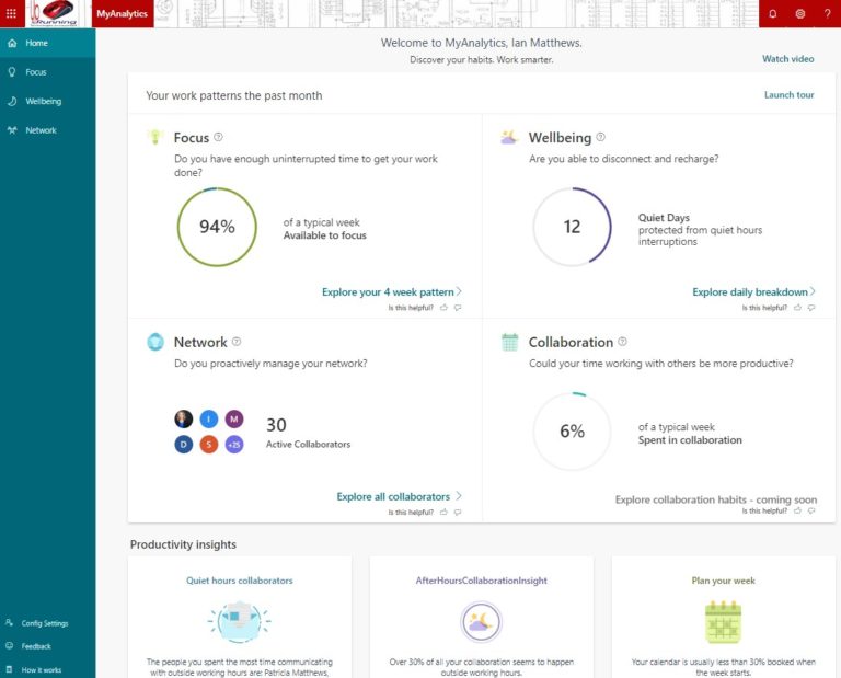 MyAnalytics Sample Page