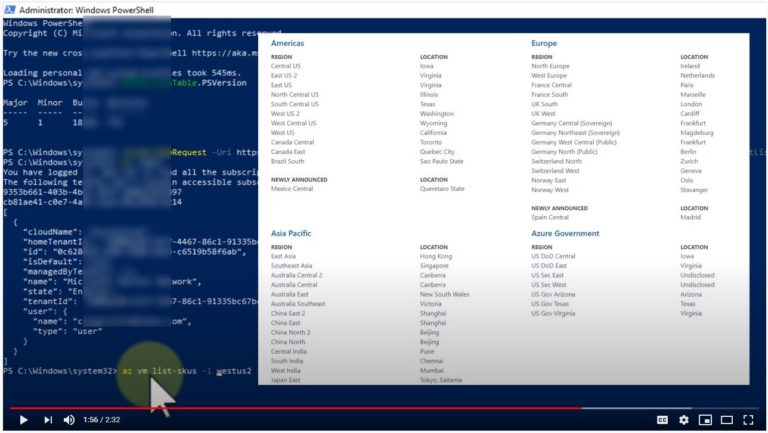 azure command line installation list what products are available in data center