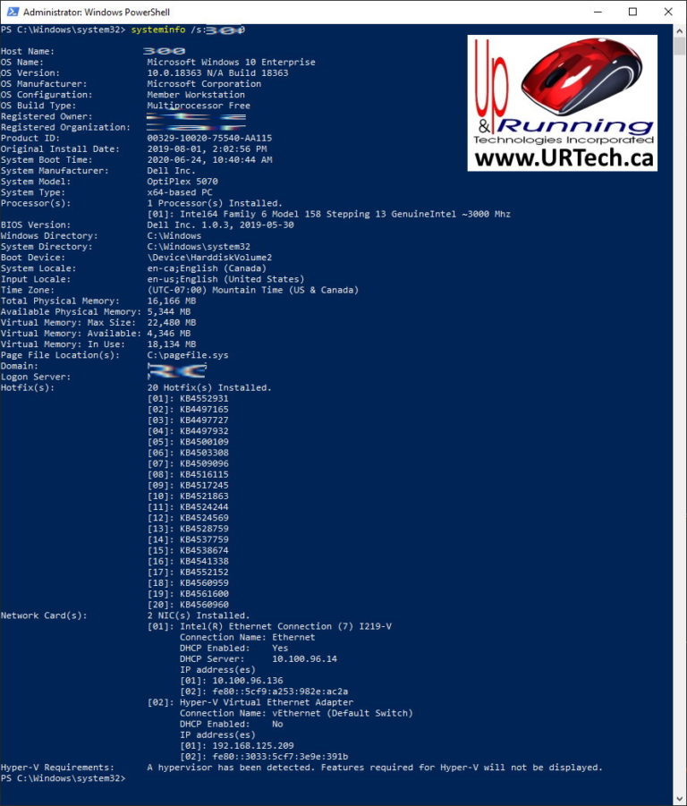 how to list the version of windows hard drive memory hot fixes hyperv language configuration of a remote computer