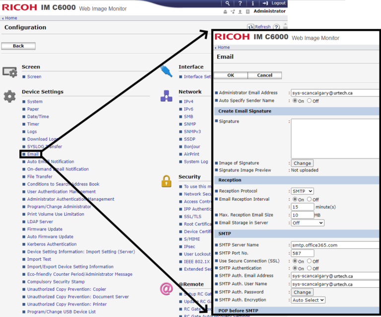 Ricoh - Scan To Email O365 Exchange Configuration