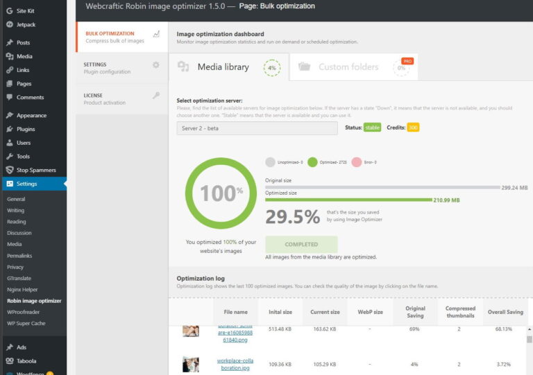 wordpress image optimization - Robin results after Smush It