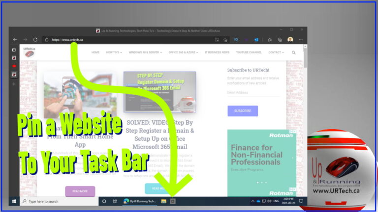 pin a web page to your taskbar