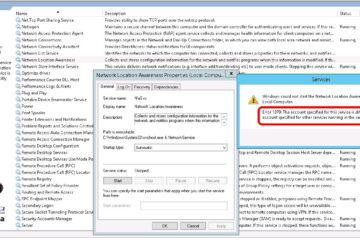 Error 1079 the account specified for this service is different from the account specified for other services running in the same process