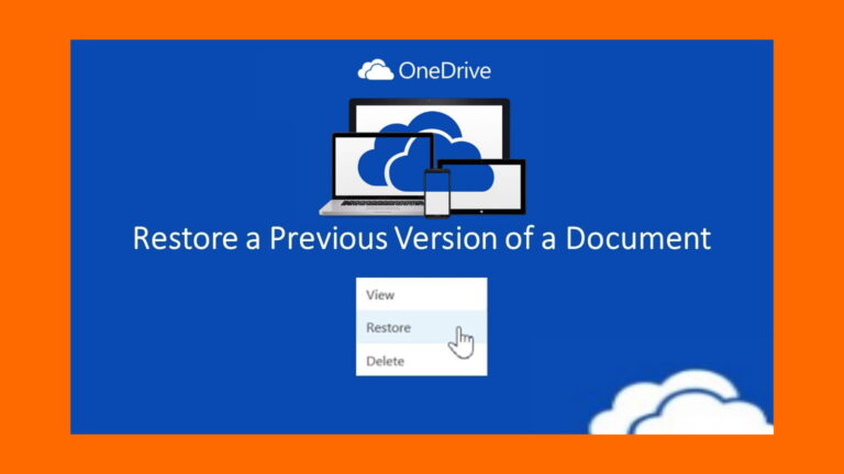 restore previous version version history of a document in onedrive