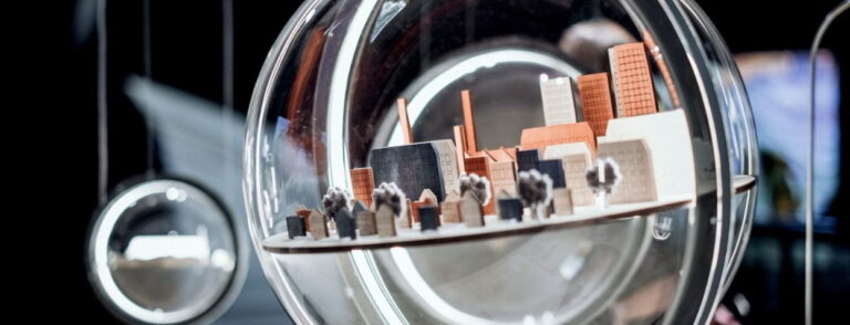 housing model in glass