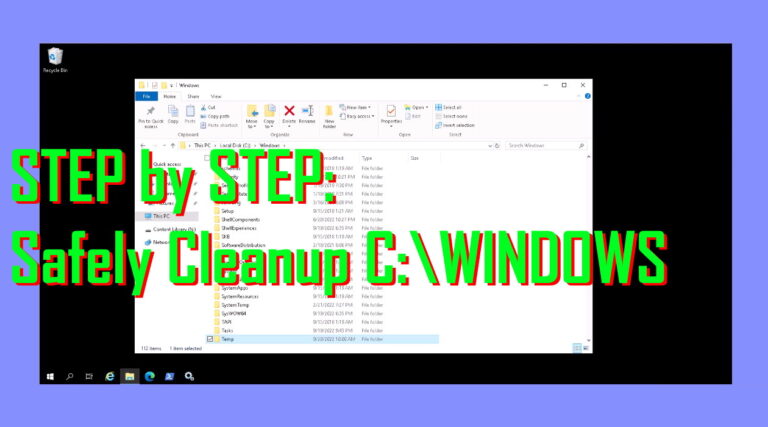 safely clean C Windows