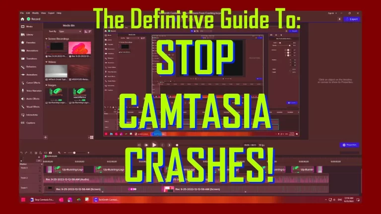 stop camtasia crash