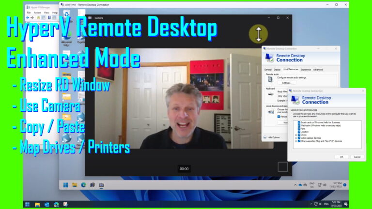 hyperv remote desktop connection enhanced mode