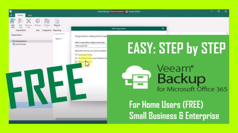 free step by step Veeam backup for Microsoft 365