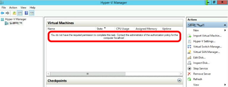 can not open remote desktop in hyperv manager
