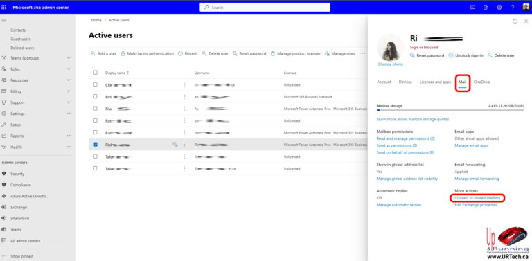how to convert a Microsoft 365 mailbox to a shared mail box