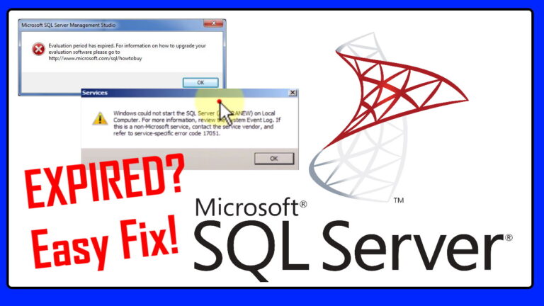 sql evaluation expired easy fix