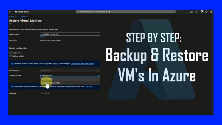 step by step backup and restore virtual machines in Azure