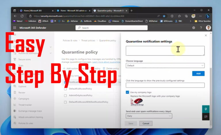 step by step instructions to setup Microsoft 365 Email Quarentine Alert Notifications