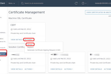 ESX vSphere Certificate Renewal