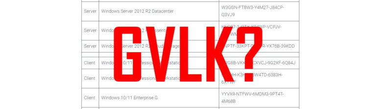 what are gvlk windows license