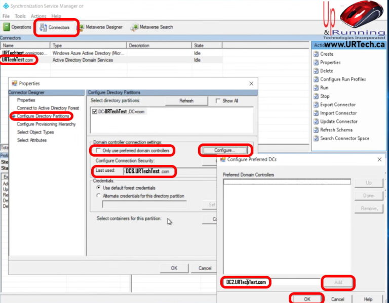 how to set the domain controllers used by Entra Cloud Sync - Azure AD Connect