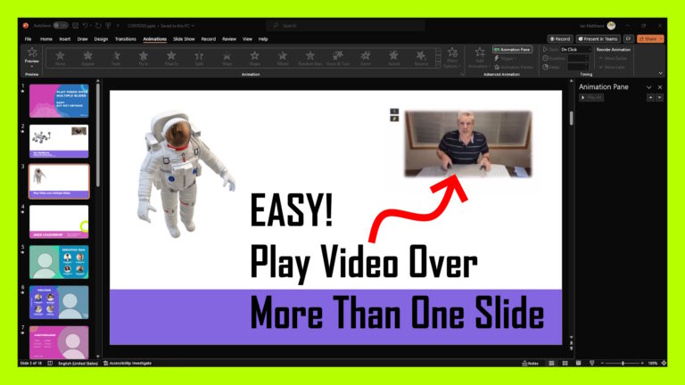 play video over more than one slide in powerpoint