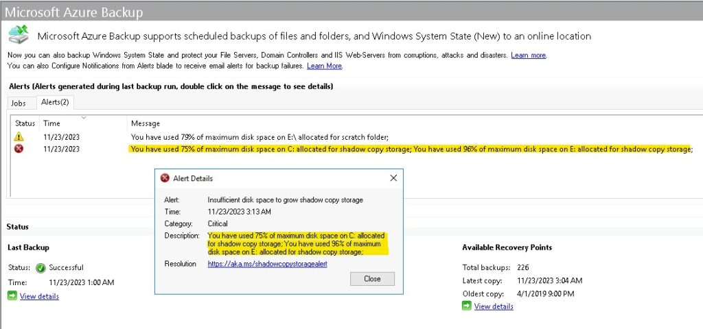 Azure-MABS-issufficient-disk-space-to-grow-shadow-copy-storage