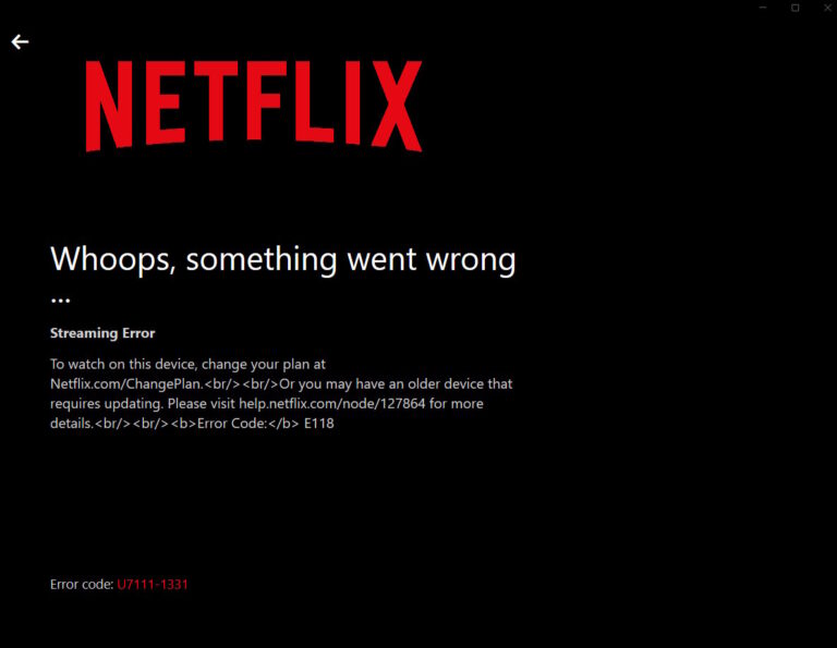 netflix error u7111-1331 app fix