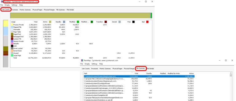 HOW TO SEE EVERYTHING USING MEMORY-rammap-sysinternals