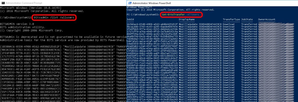 cmd and powershell to list all BITS jobs