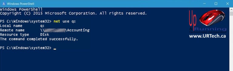 how to determine the host server of a mapped drive