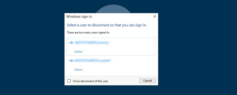 SELECT A USER TO DISCONNECT SO YOU CAN SIGN IN