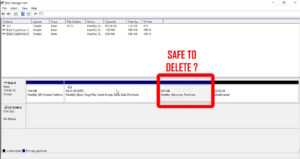 disk manager safe to delete the recovery partition