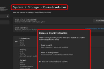 how to create a dev drive