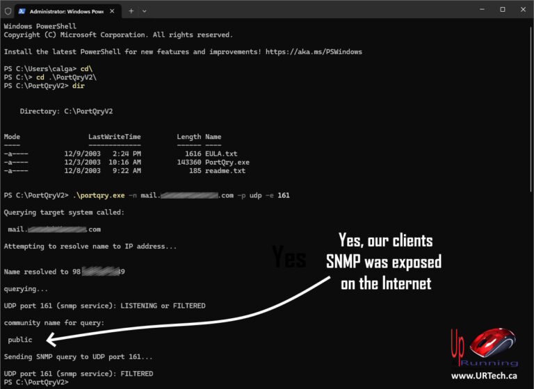 how to determine if SNMP is open to the internet