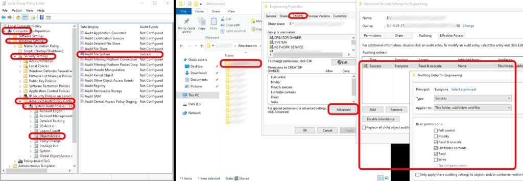 how to enable file auditing - gpo and security audit