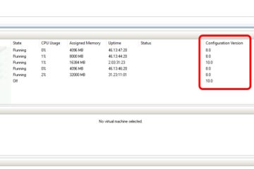 windows hyperv configuration versions