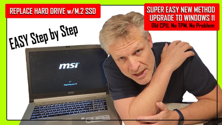 msi ge pe series harddrive replace upgrade windows 11